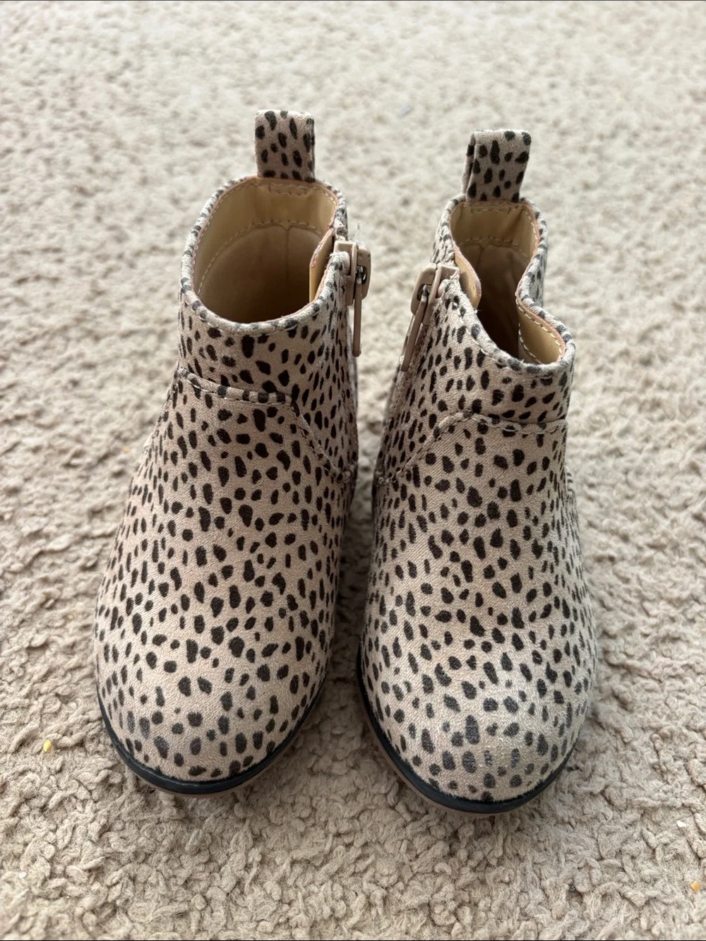 Cat & Jack Leopard Print Ankle Boots - Tan/Black
